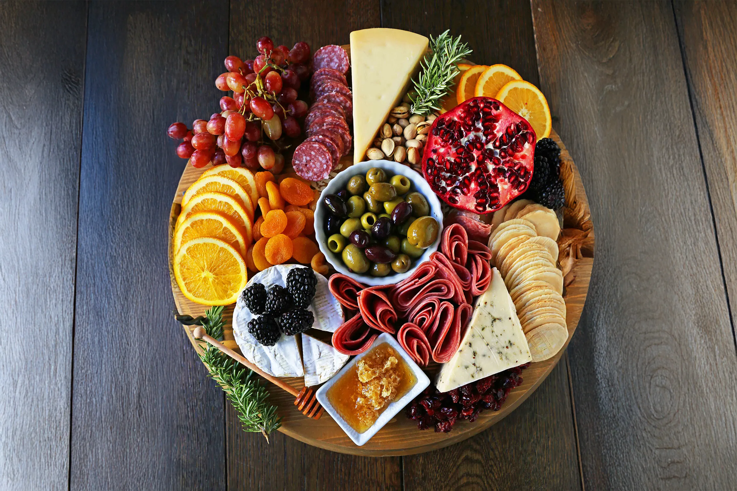 Meat and cheese charcuterie board