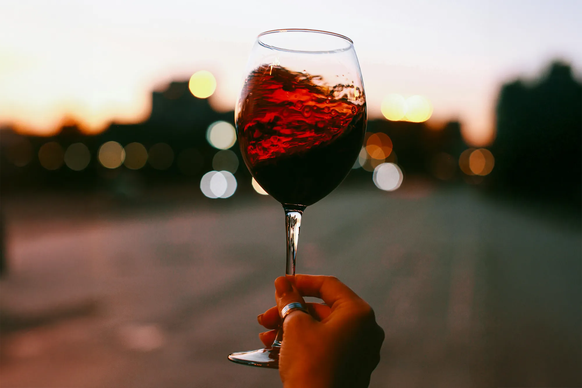 Wine being swirled ina glass